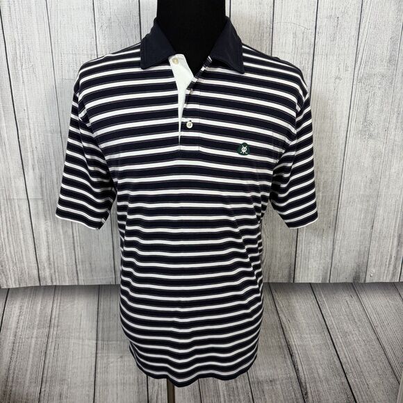 Brooks Brothers Men's XL Purple Striped St. Andrew Links Short Sleeve Polo Shirt - Picture 1 of 5